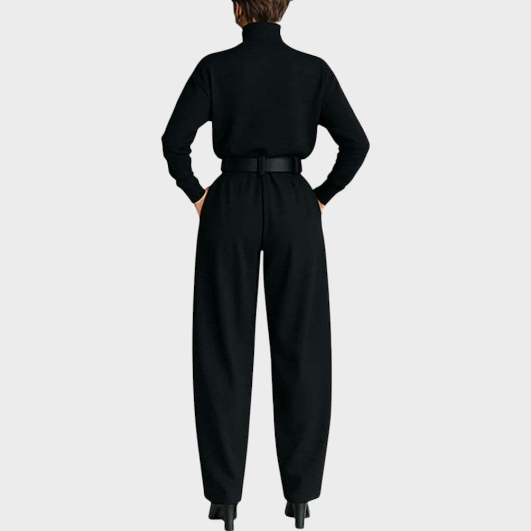 Dora | Mono de Punto de Cuello Alto con Pantalón Elegante para Mujer