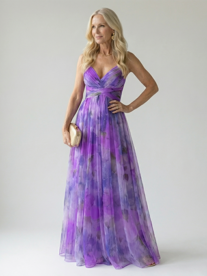 Vestido Maxi con Prenda Suave y Falda Fluida | Estilo Multicolor