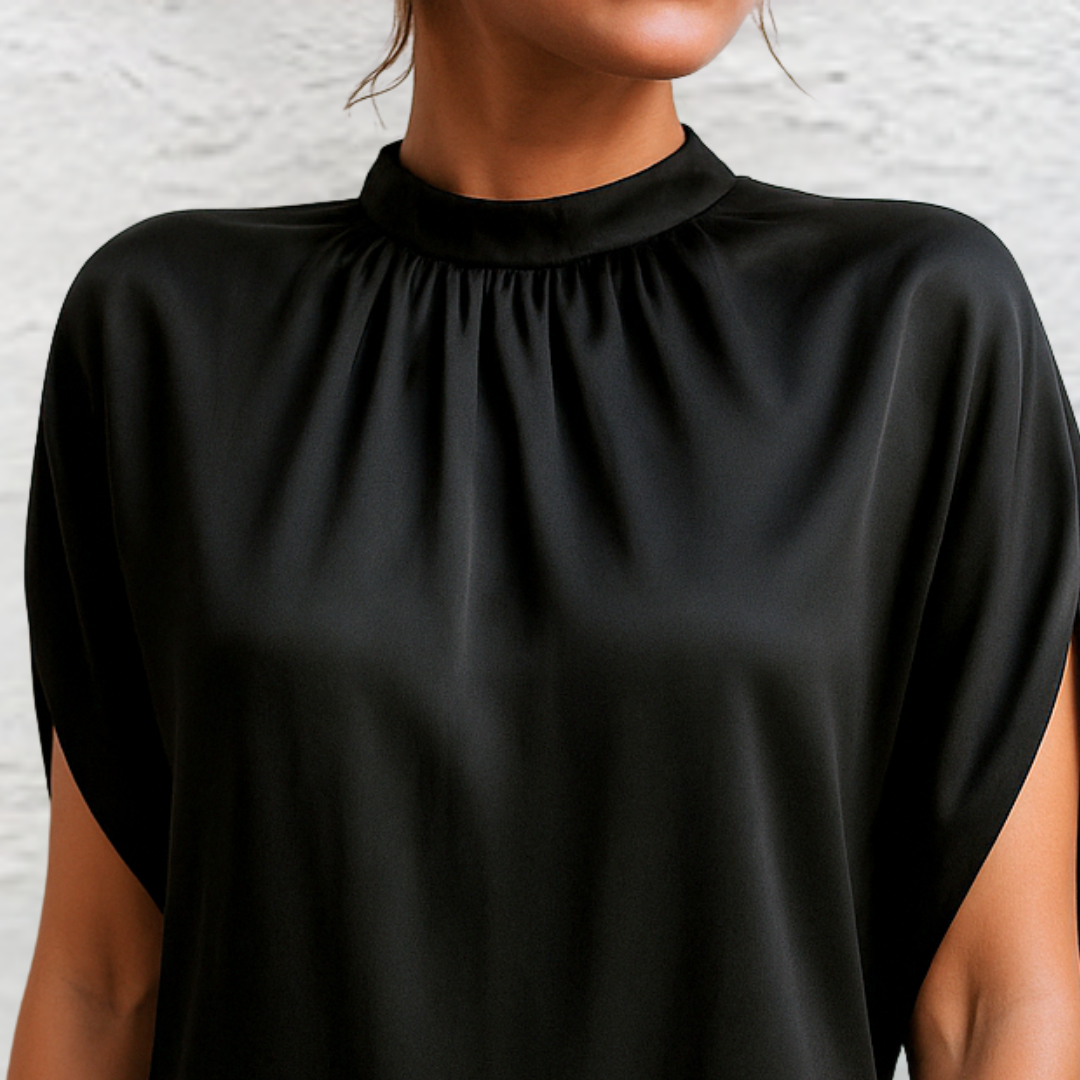 Vestido elegante de corte favorecedor con drapeado suave para mujer, cómodo y sofisticado para fiesta o noche