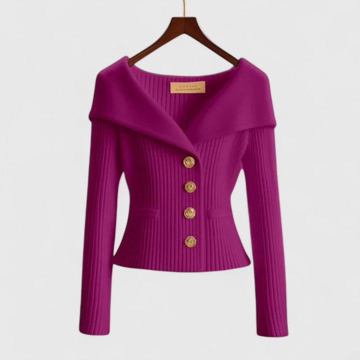 Blazer de punto elegante para mujer, cómodo y versátil para oficina