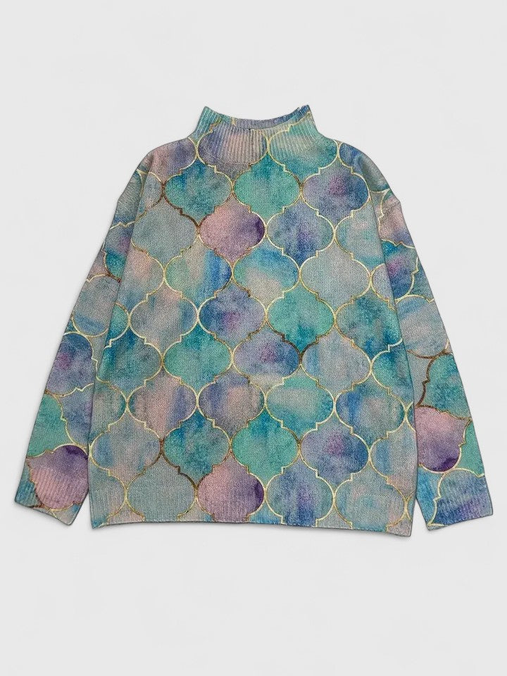 Selah | Jersey de Punto Grueso con Estampado Brillante para Mujer