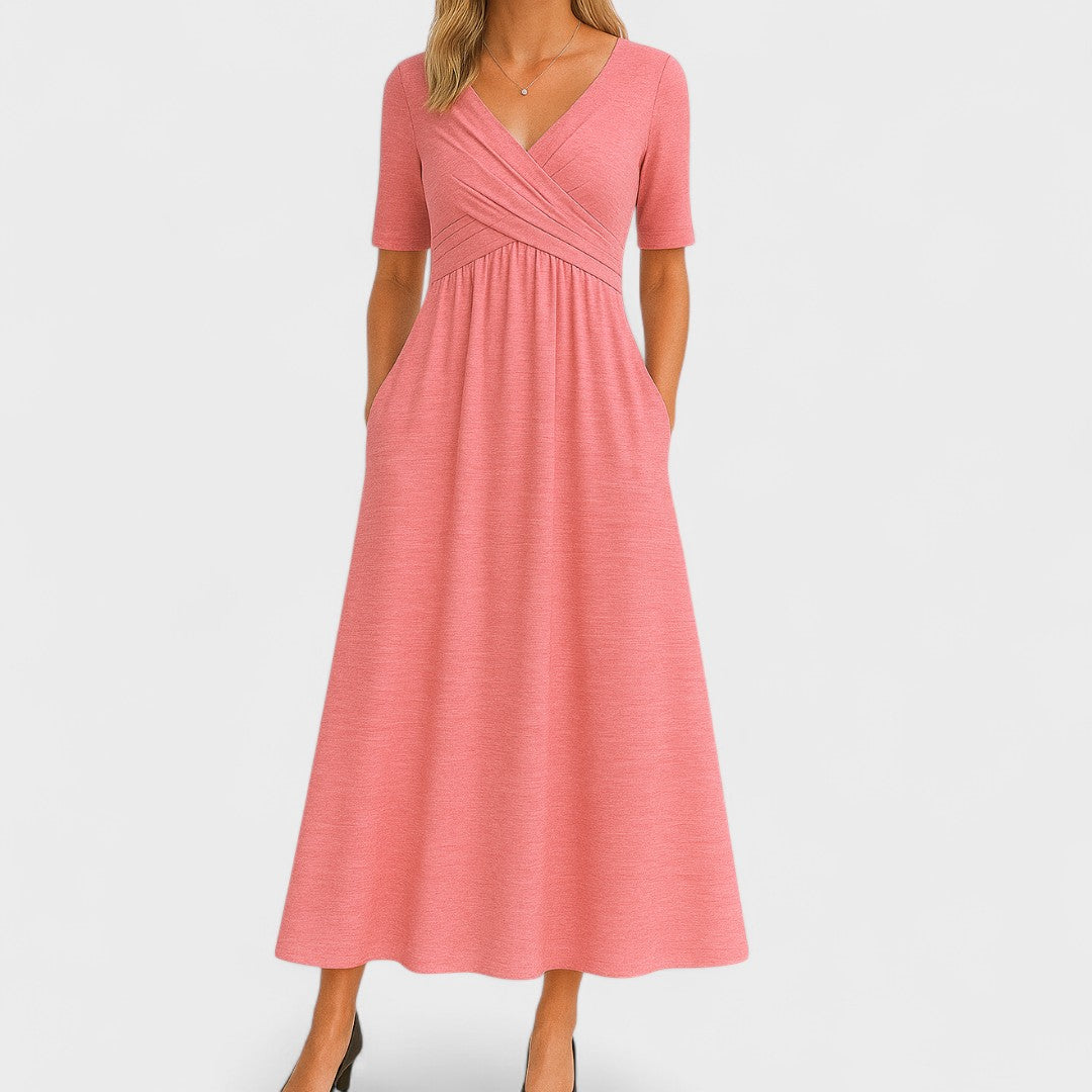 Vestido midi elegante para mujer, ligero y sofisticado para fiesta u oficina