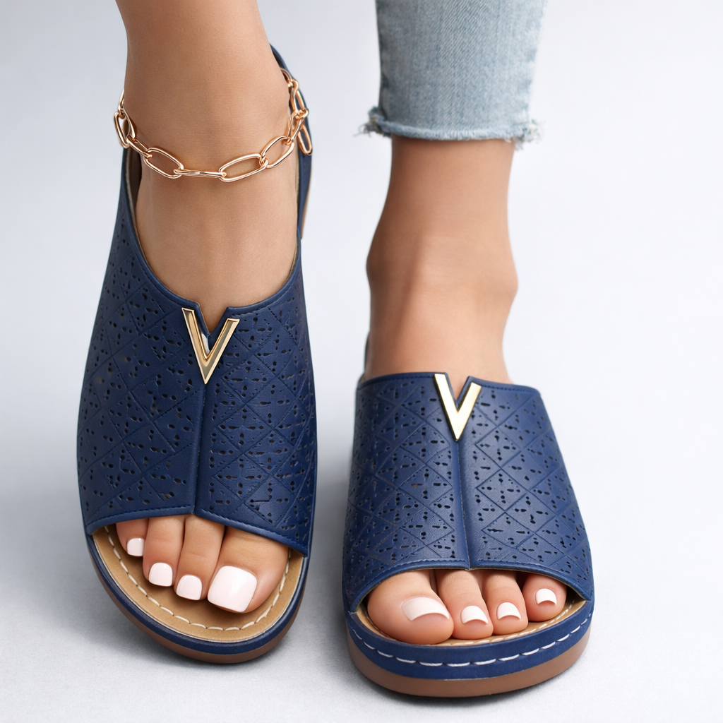 Sandalias de cuero con diseño elegante y ajuste cómodo para mujer, ideales para uso diario o paseo