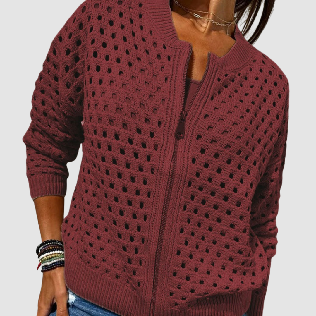 Cárdigan femenino de punto premium con tejido cálido y diseño atemporal para mujer, elegante y confortable para diario