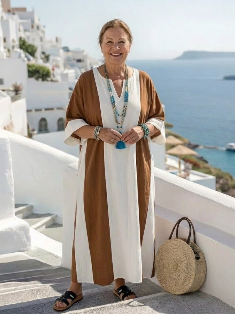 Vestido en Marrón para mujer - fresco y elegante