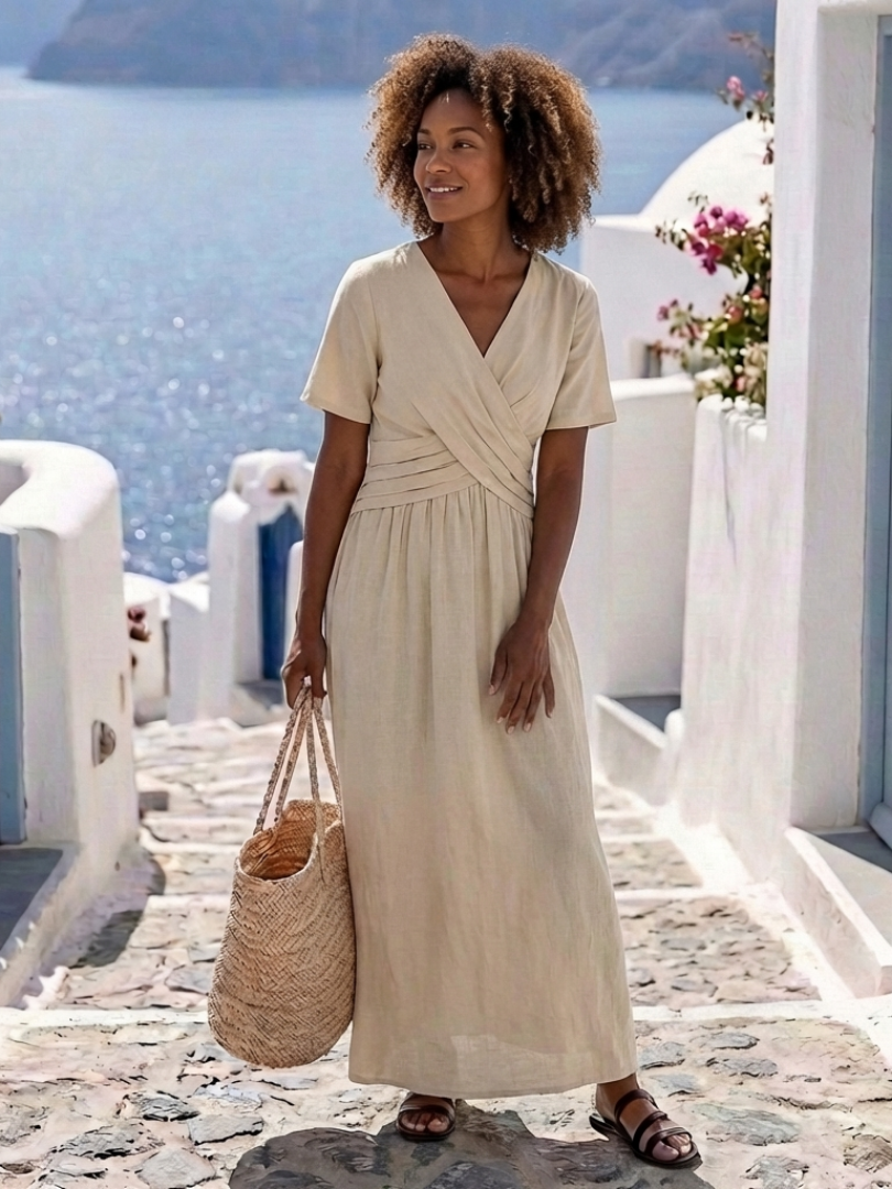 Vestido en Beige para mujer - fresco y elegante