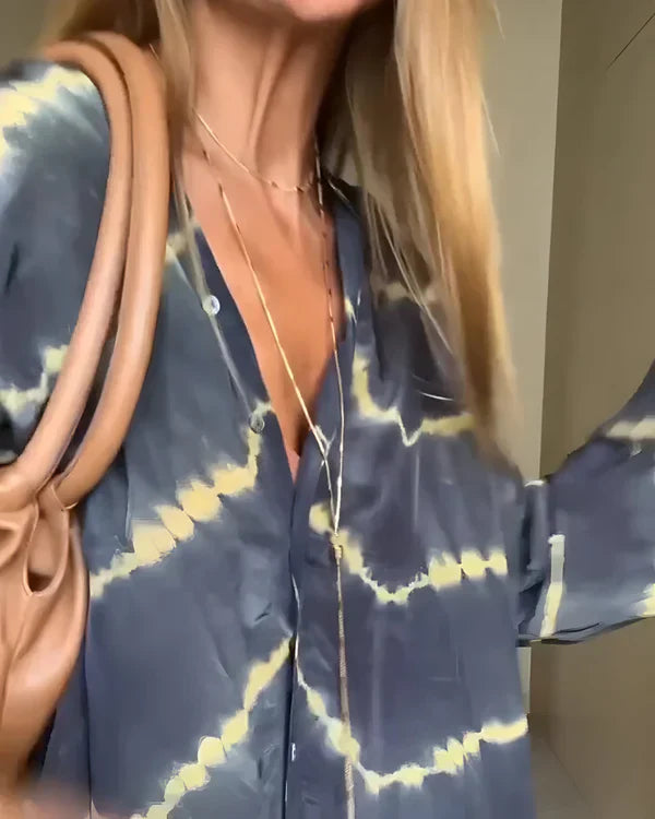 Vestido largo bohemio de rayas con manga larga para mujer, ligero y elegante para verano