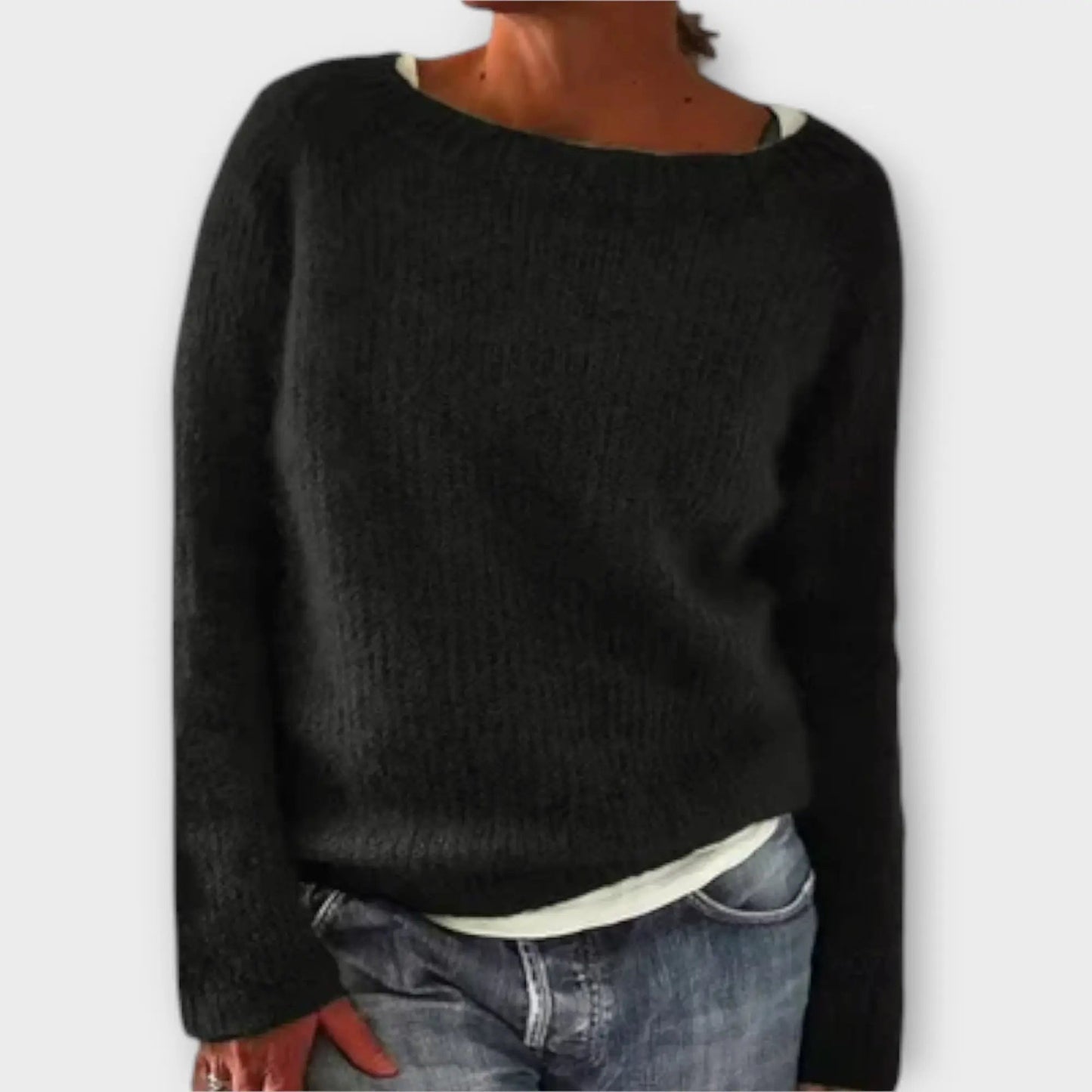 Maren | Jersey de Punto Monocromo con Cuello Redondo para Mujer