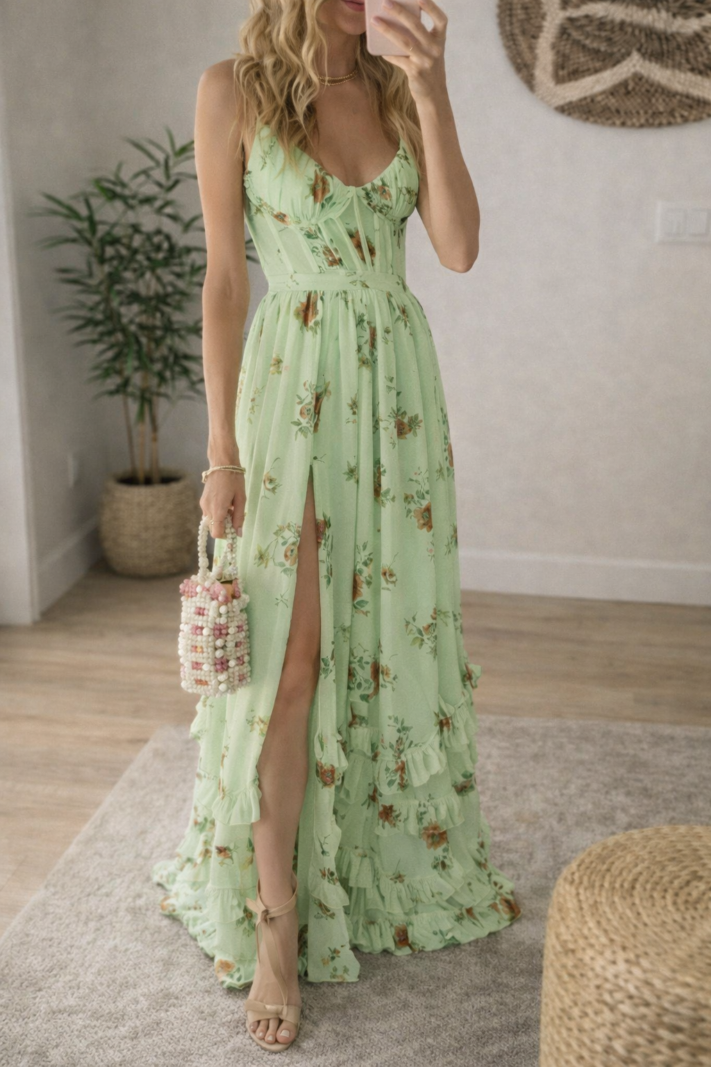 Vestido midi floral para mujer, ligero y elegante para primavera o verano