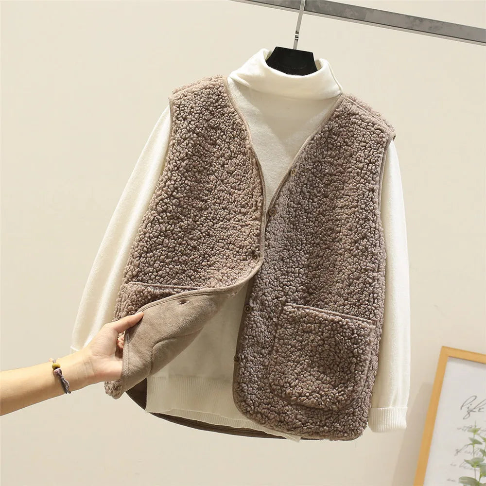 Elena | Chaleco Acolchado de Algodón Cálido con Botones y Bolsillos para Mujer