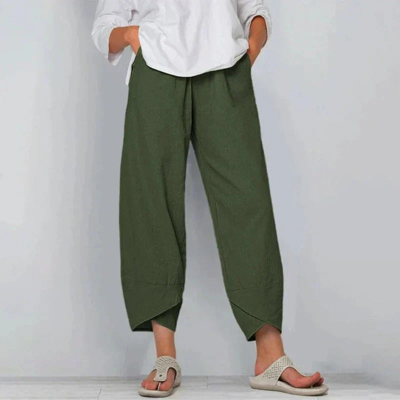 Pantalones De Verano Chic Para Mujer - Algodón Y Lino