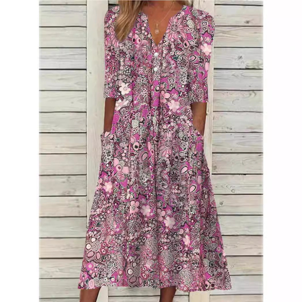Tina | Elegante vestido camisero floral