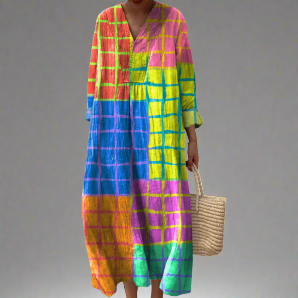 Vestido geométrico femenino, ligero y chic para primavera o verano