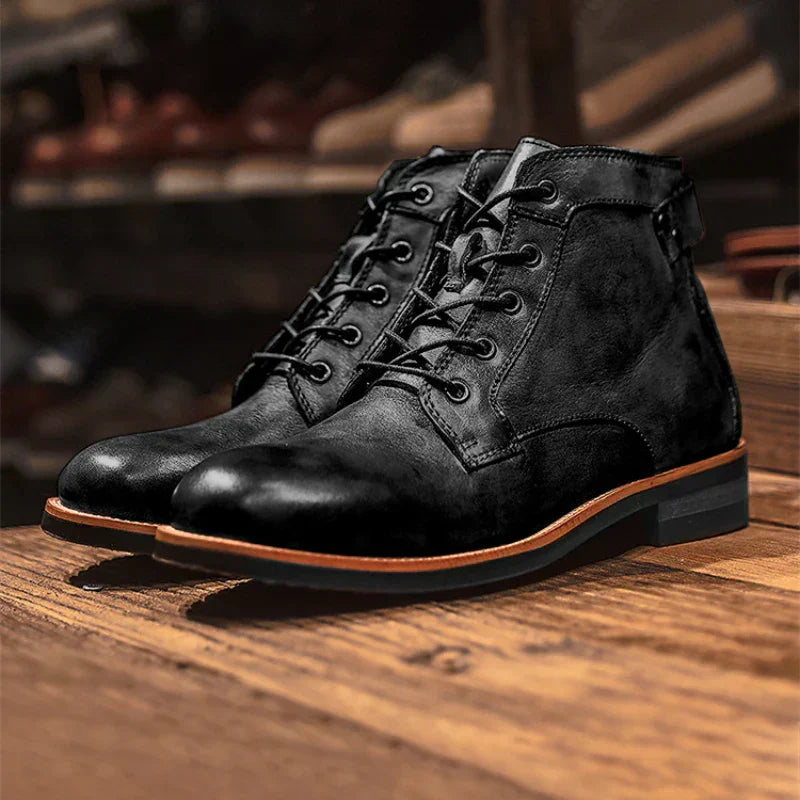 David | Botas de Lujo de Cuero para Hombre con Acabado Brillante y Elegante