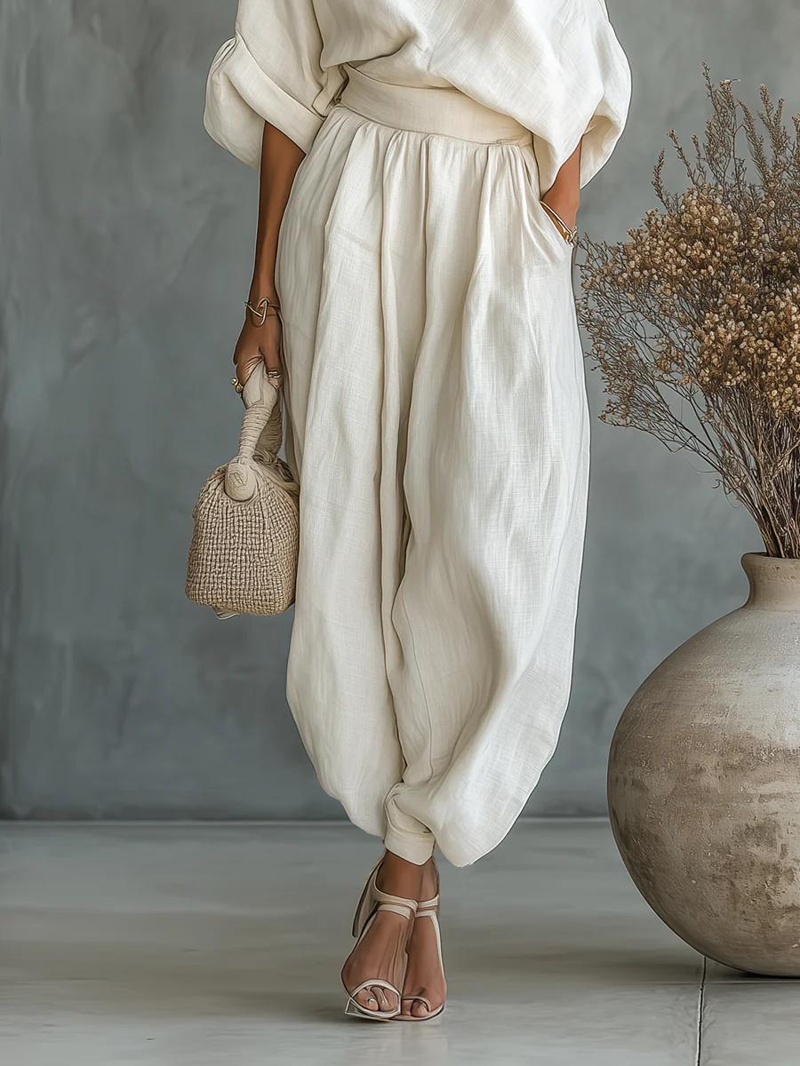 Conjunto de dos piezas sin hombros para mujer - fresco y elegante