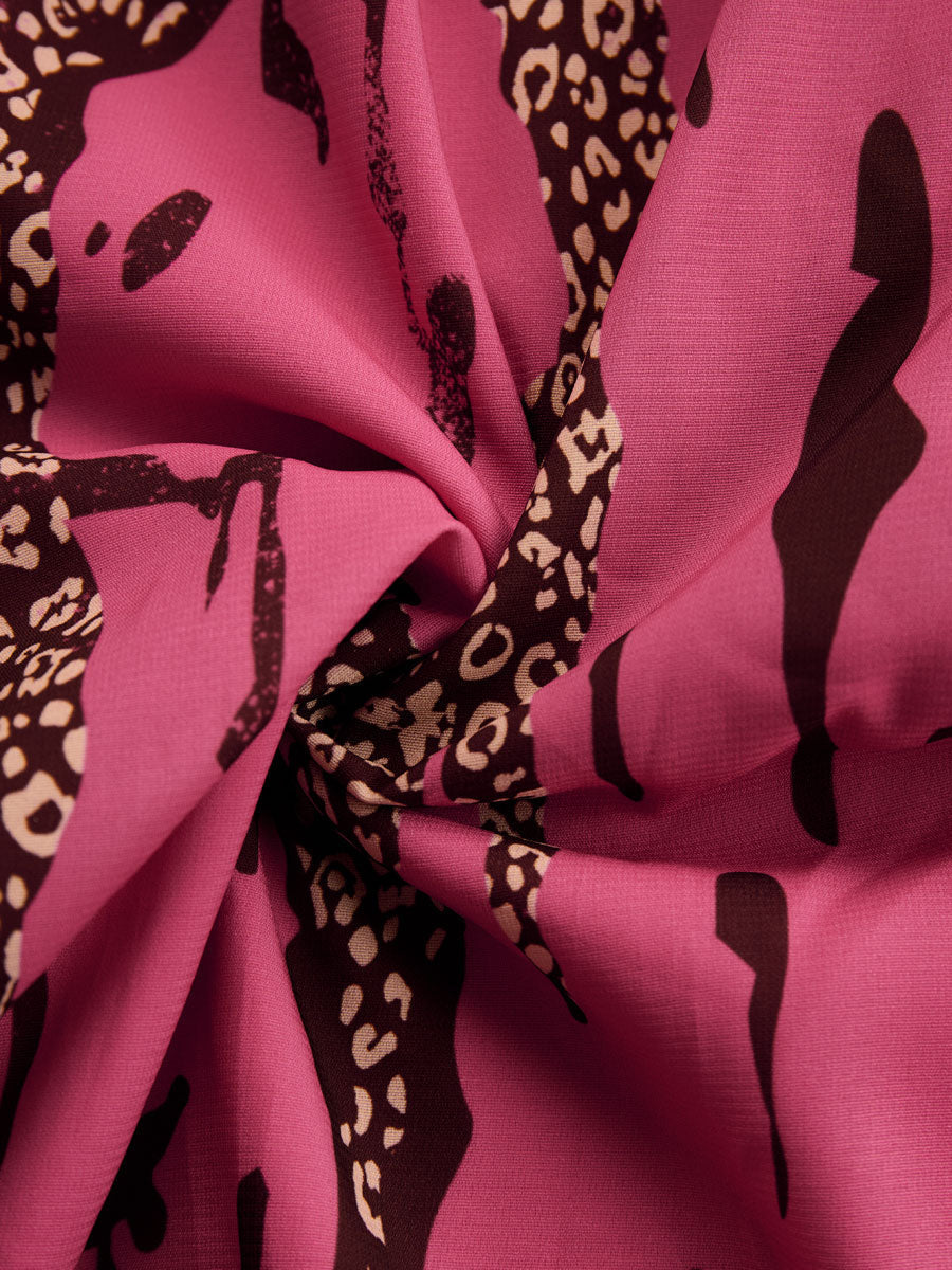Monocuerpo Estampado leopardo Manga Larga Roj