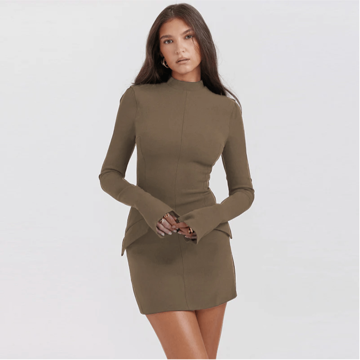 Vestido con solapas para mujer, elegante y versátil para oficina o evento
