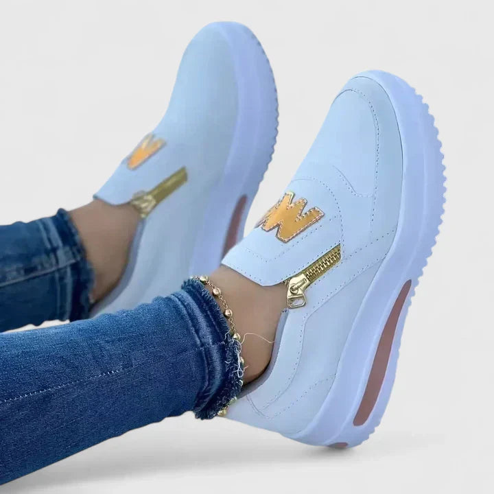 Delphine | Women's Platform Slip On Sneakers - Black - Image 3