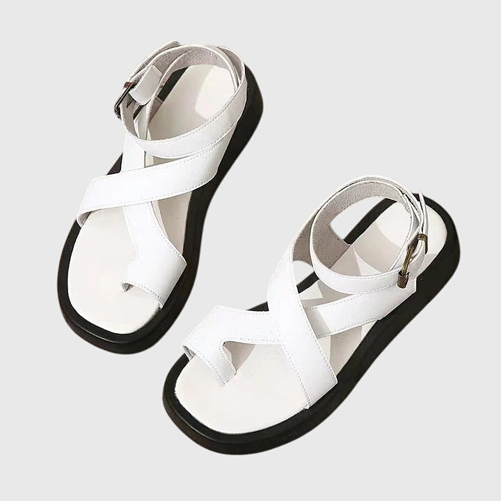 Sandalias gladiator planas con tiras anchas para mujer