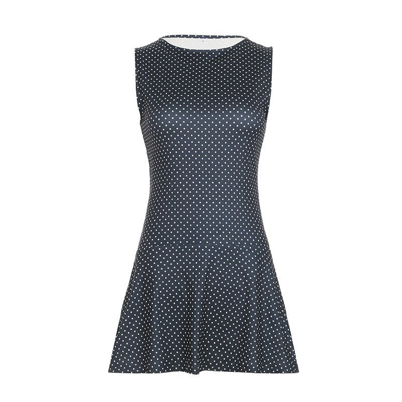 Vestido mini con lunares para mujer, ligero y elegante para verano o fiesta