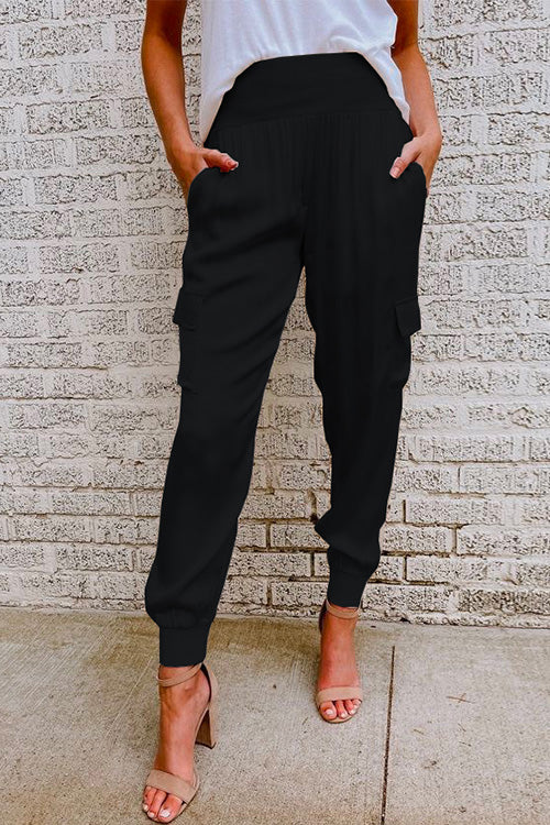Pantalón cargo de alta cintura para mujer - Estilo casual y funcional
