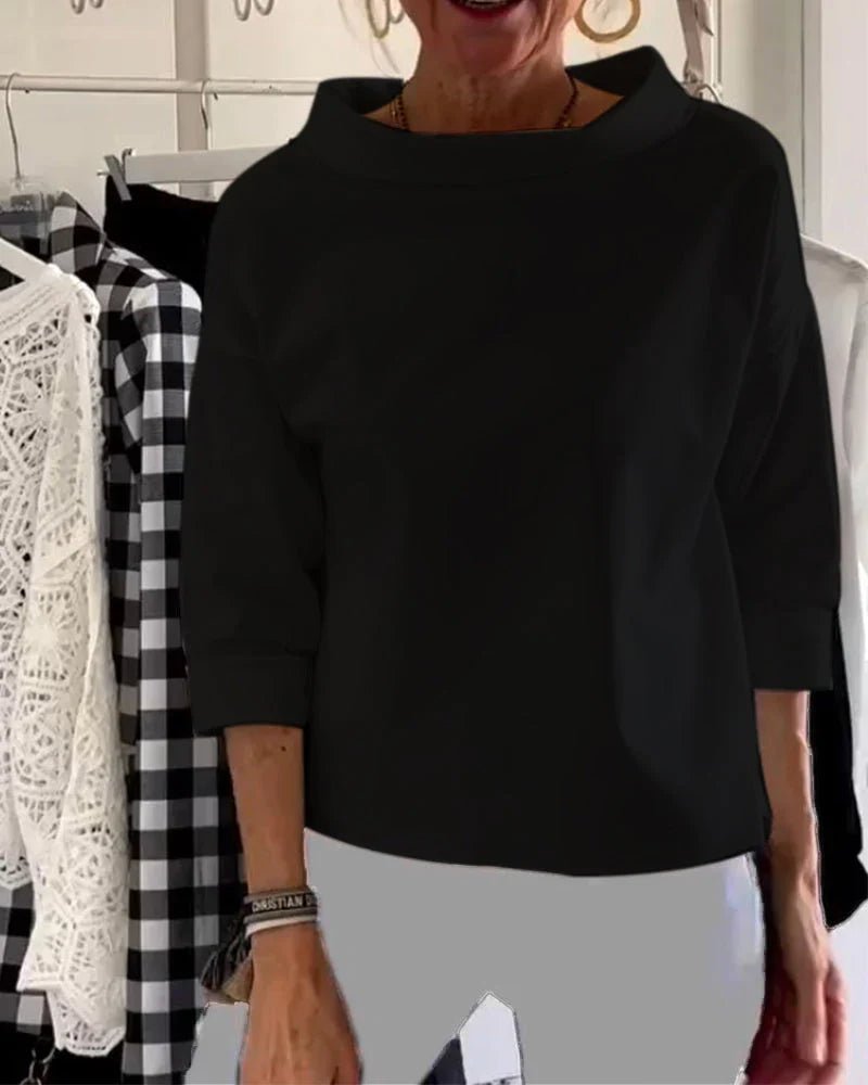 Top Cuello Americano Manga 3/4 Relajado