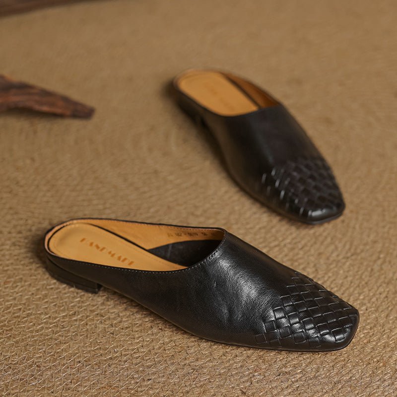 Mules de Cuero para Mujer con Punta Abierta | Estilo Verano