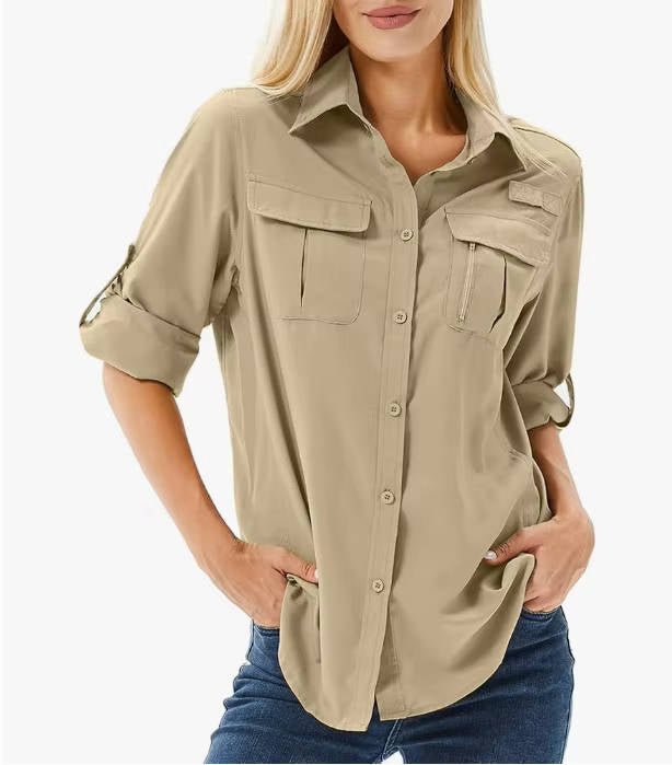 Camisa Safari Manga Larga UPF 50 Protección Solar