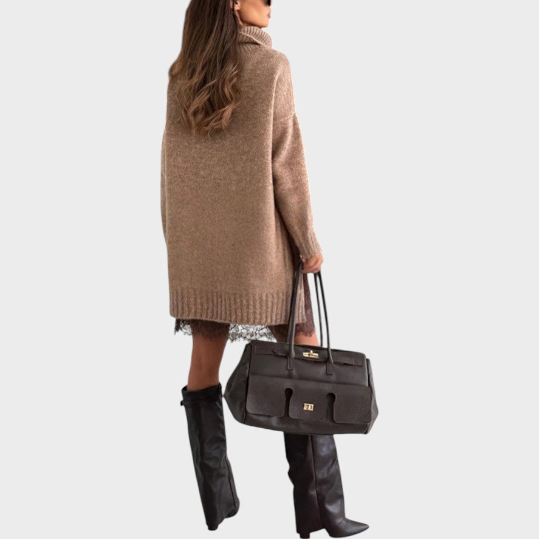 Aurora | Conjunto de Jersey y Vestido Elegante con Cuello Redondo