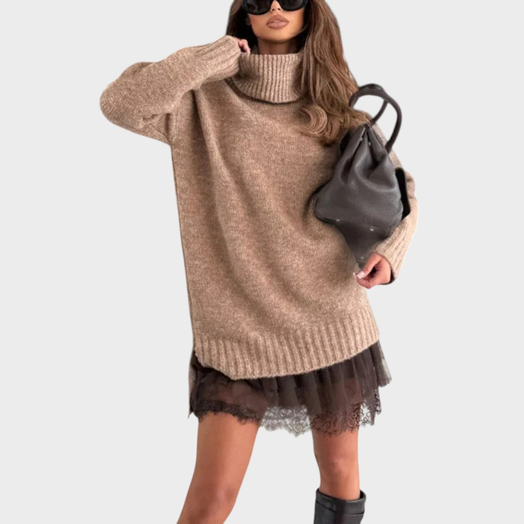 Aurora | Conjunto de Jersey y Vestido Elegante con Cuello Redondo