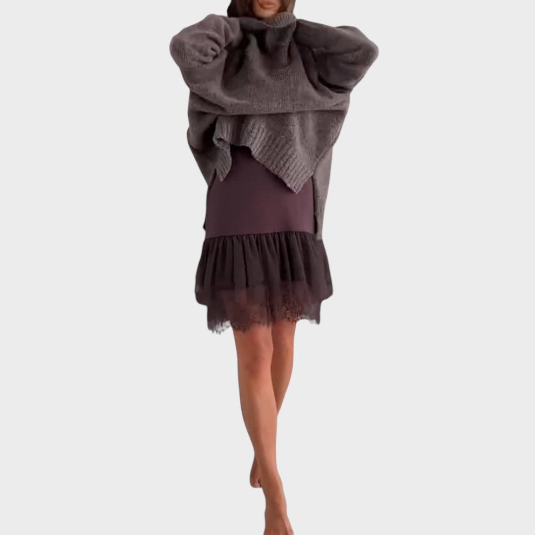 Aurora | Conjunto de Jersey y Vestido Elegante con Cuello Redondo