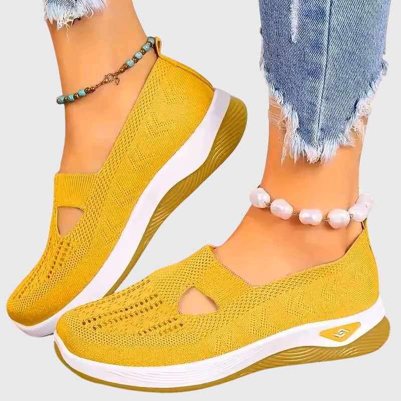Sneakers ortopédicos sin cordones con plantilla anatómica y diseño transpirable para mujer, confortables para todo el día