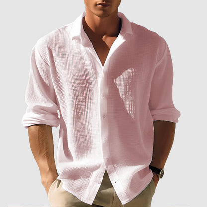 Camisa de verano para hombre con botones, ligera y versátil