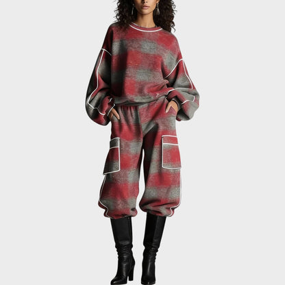 Valéria | Conjunto de Jersey con Estampado Degradado y Pantalón de Corte Amplio para Mujer