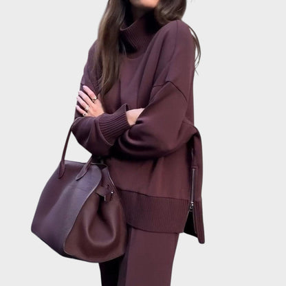 Nuo | Conjunto de Punto de Dos Piezas Cuello Redondo Casual