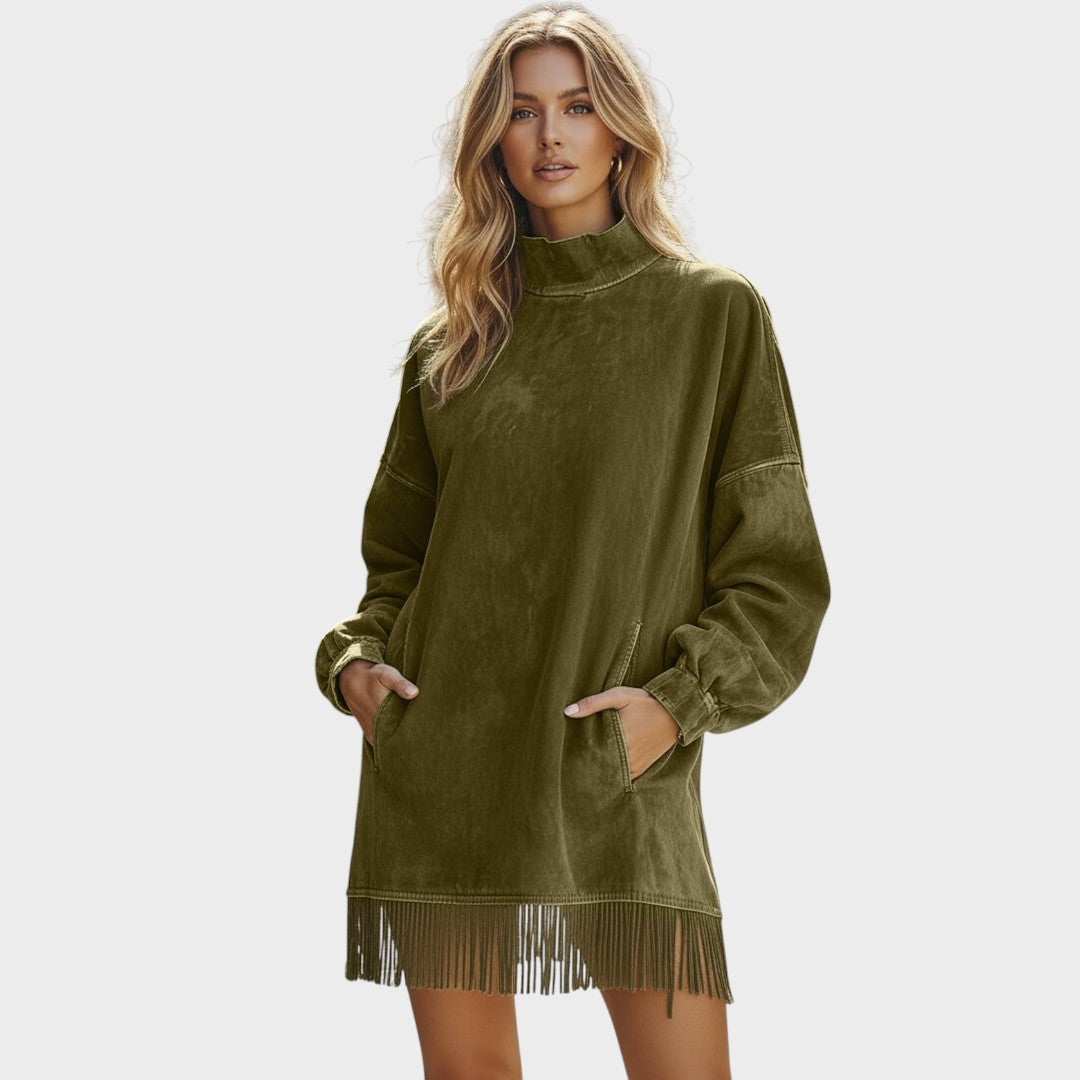 Sheri | Vestido de Ante con Flecos y Diseño Sofisticado para Mujer