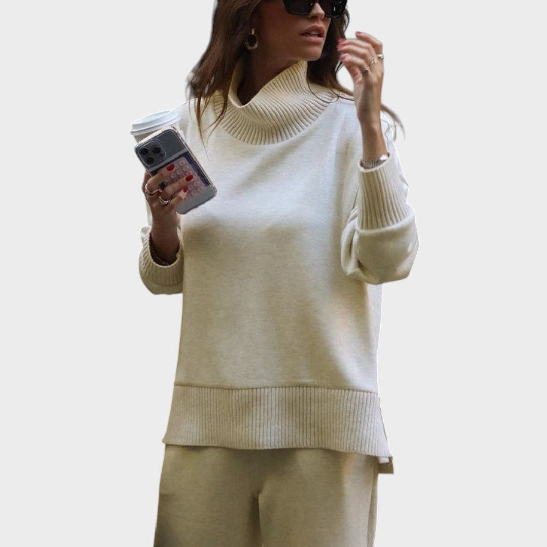 Nuo | Conjunto de Punto de Dos Piezas Cuello Redondo Casual