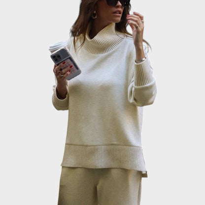 Nuo | Conjunto de Punto de Dos Piezas Cuello Redondo Casual