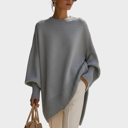 Soledade | Suéter de Punto Oversize con Mangas Abullonadas y Cuello Redondo para Mujer