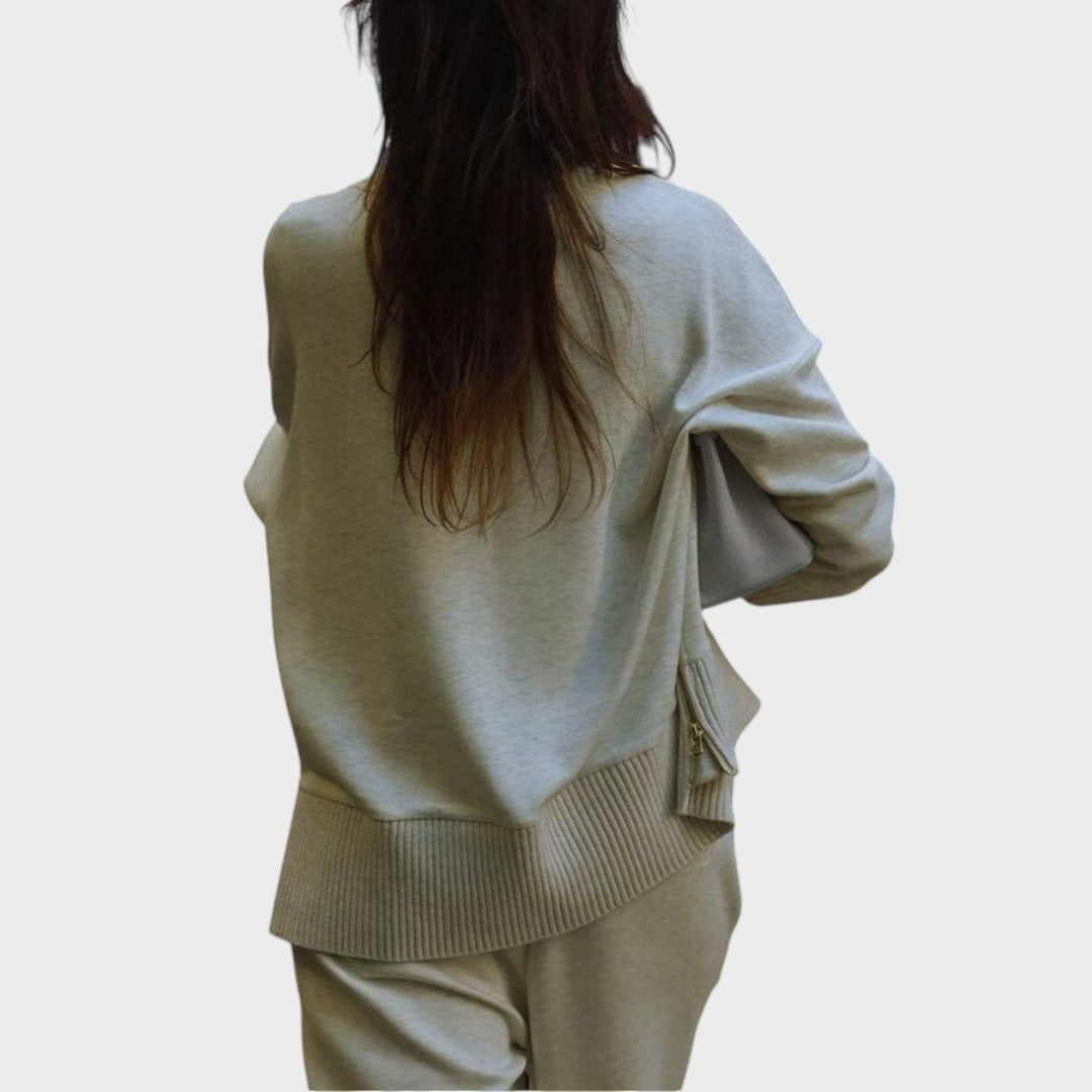 Nuo | Conjunto de Punto de Dos Piezas Cuello Redondo Casual