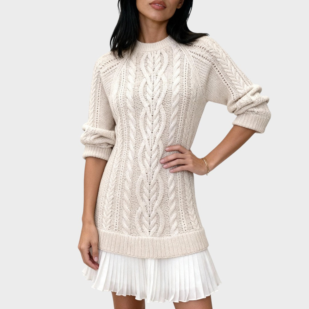 Gabriela | Vestido de Punto en Tejido con Cuello Redondo y Corte Sofisticado para Mujer