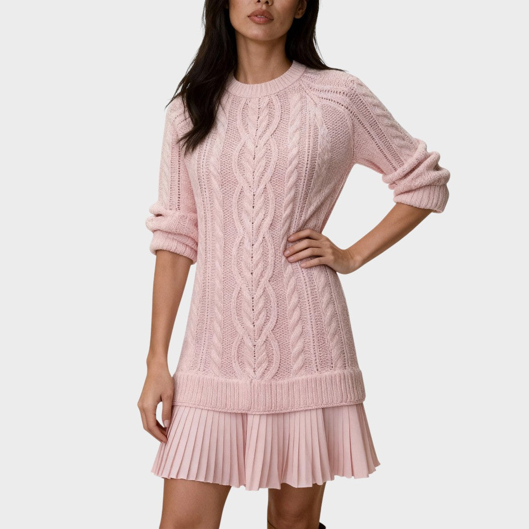 Gabriela | Vestido de Punto en Tejido con Cuello Redondo y Corte Sofisticado para Mujer