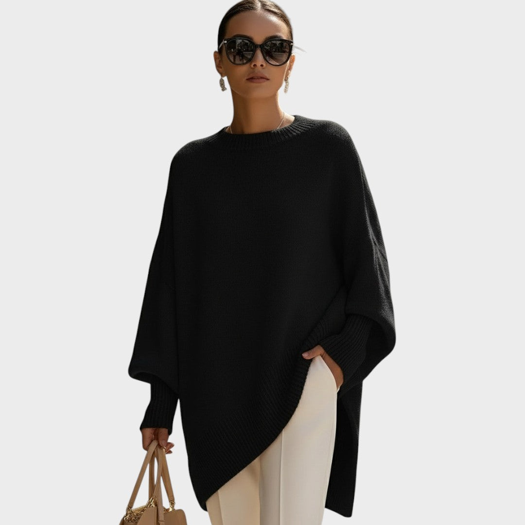 Soledade | Suéter de Punto Oversize con Mangas Abullonadas y Cuello Redondo para Mujer