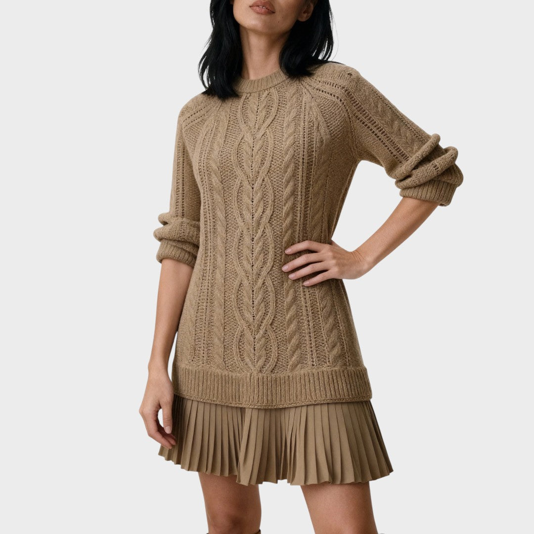 Gabriela | Vestido de Punto en Tejido con Cuello Redondo y Corte Sofisticado para Mujer