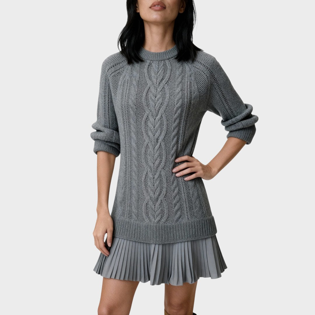 Gabriela | Vestido de Punto en Tejido con Cuello Redondo y Corte Sofisticado para Mujer