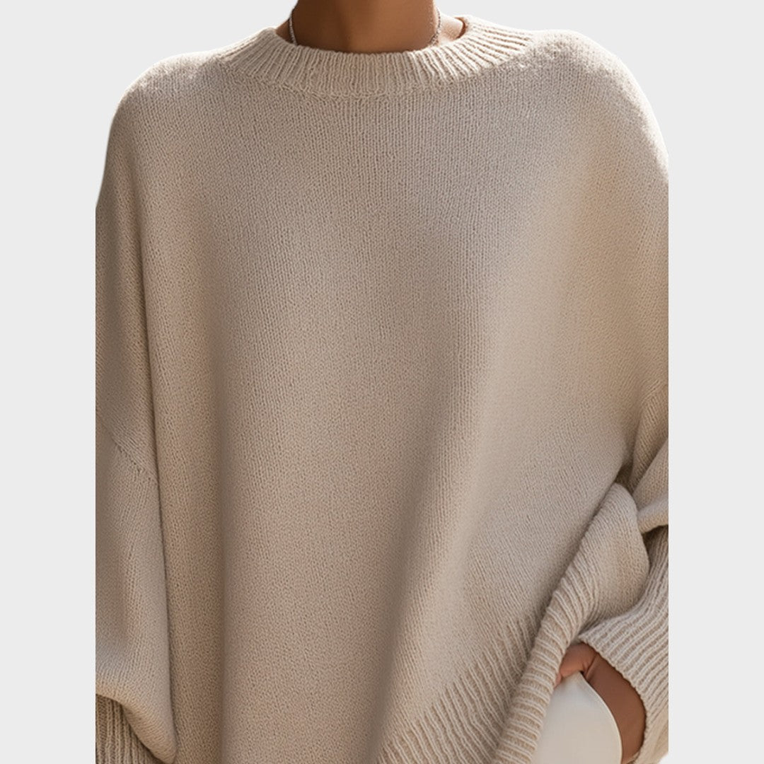Soledade | Suéter de Punto Oversize con Mangas Abullonadas y Cuello Redondo para Mujer