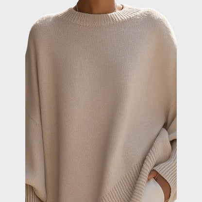 Soledade | Suéter de Punto Oversize con Mangas Abullonadas y Cuello Redondo para Mujer