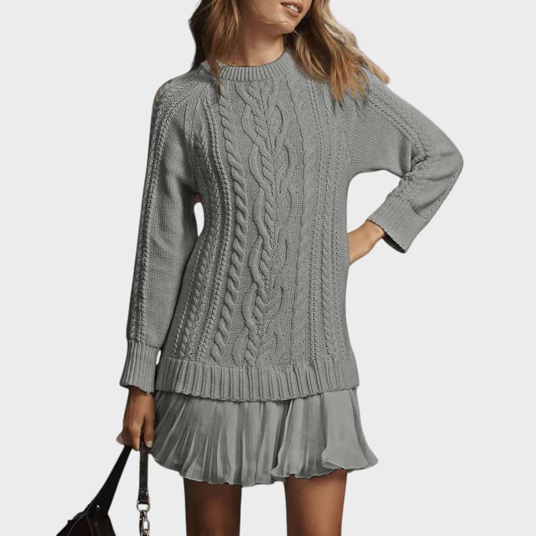 Gabriela | Vestido de Punto en Tejido con Cuello Redondo y Corte Sofisticado para Mujer
