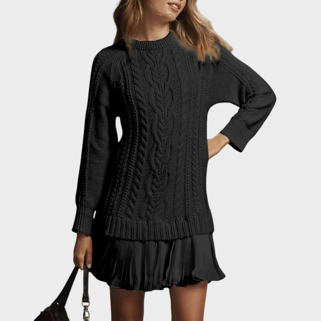 Gabriela | Vestido de Punto en Tejido con Cuello Redondo y Corte Sofisticado para Mujer