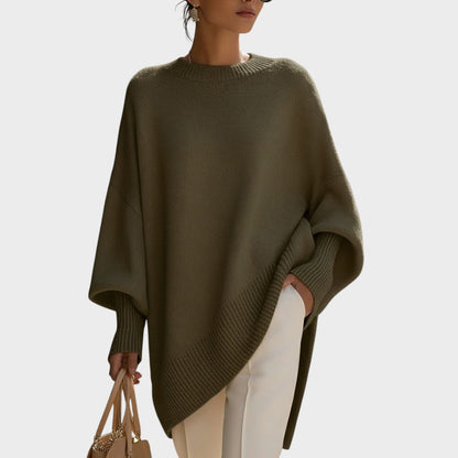 Soledade | Suéter de Punto Oversize con Mangas Abullonadas y Cuello Redondo para Mujer